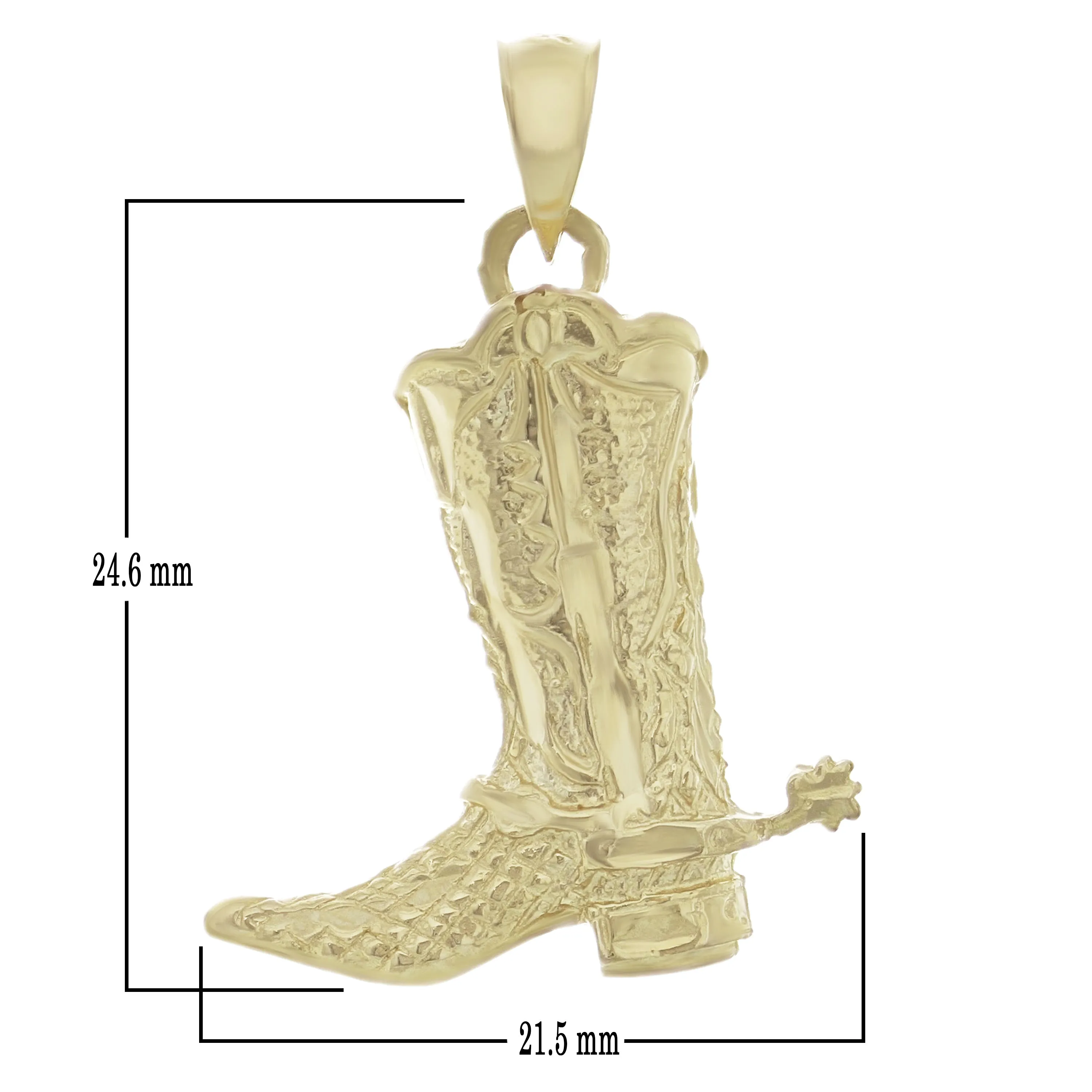 14k Yellow White or Rose Gold Rodeo Horse Cowgirl Cowboy Boots Pendant