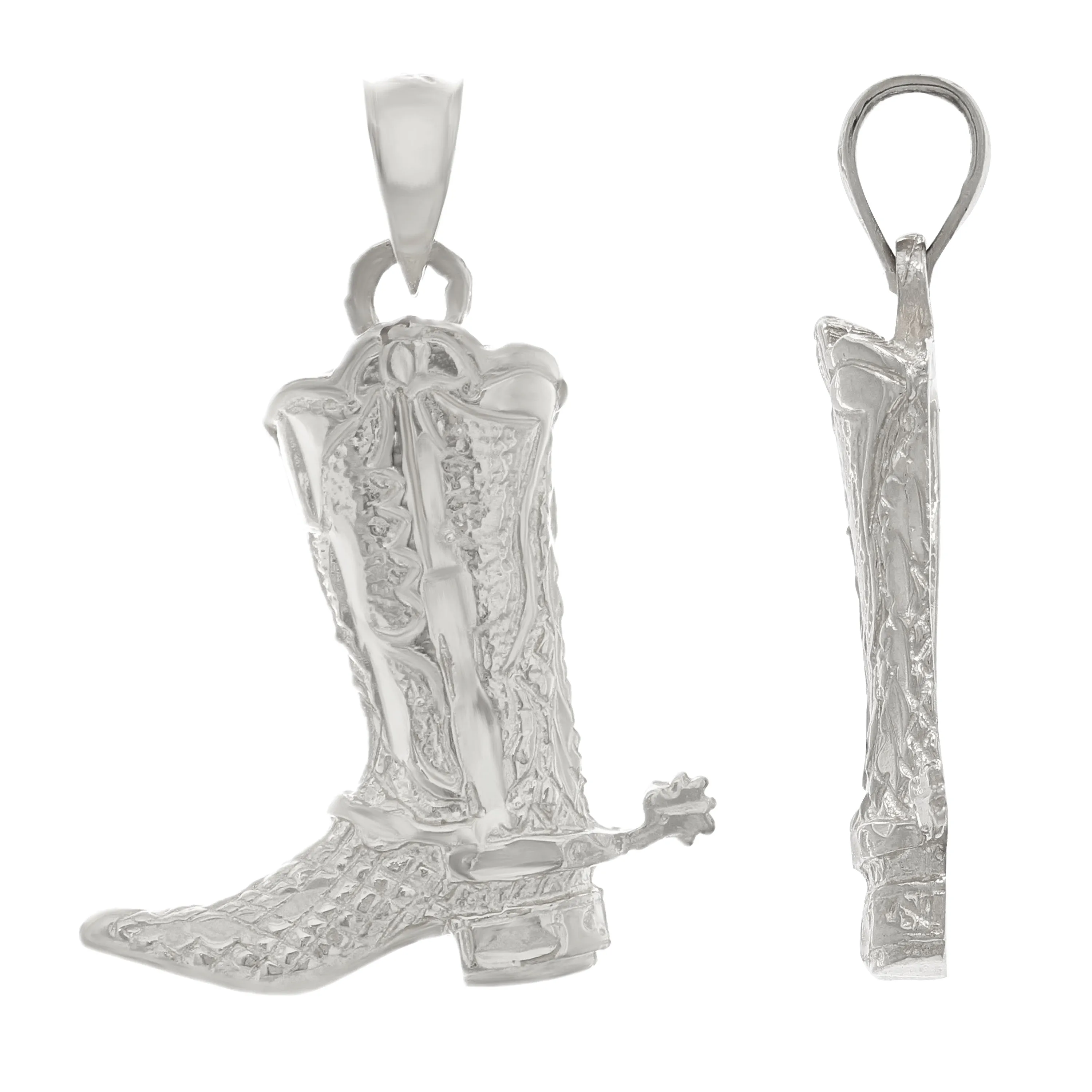 14k Yellow White or Rose Gold Rodeo Horse Cowgirl Cowboy Boots Pendant