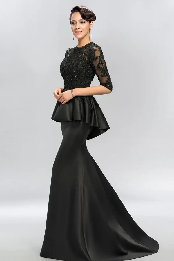 Anneprom Half Sleeves Appliques Sequins Long Prom Dresses Evening Dresses APP0086