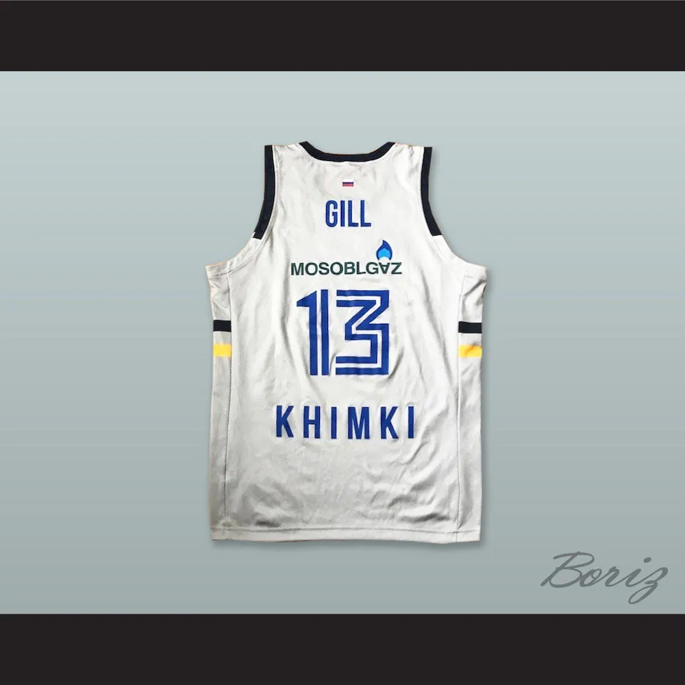 Anthony Gill 13 BC Khimki Moscow Russia White Basketball Jersey