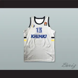 Anthony Gill 13 BC Khimki Moscow Russia White Basketball Jersey