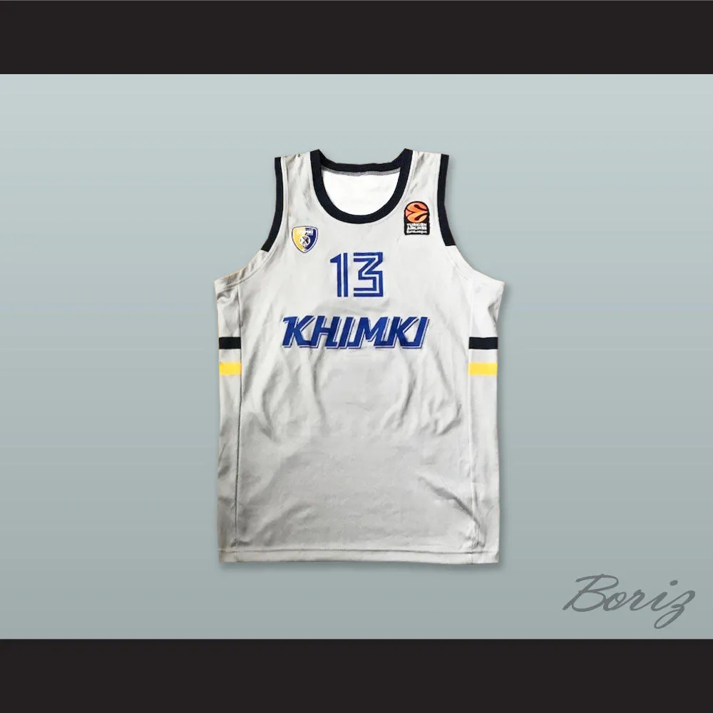 Anthony Gill 13 BC Khimki Moscow Russia White Basketball Jersey