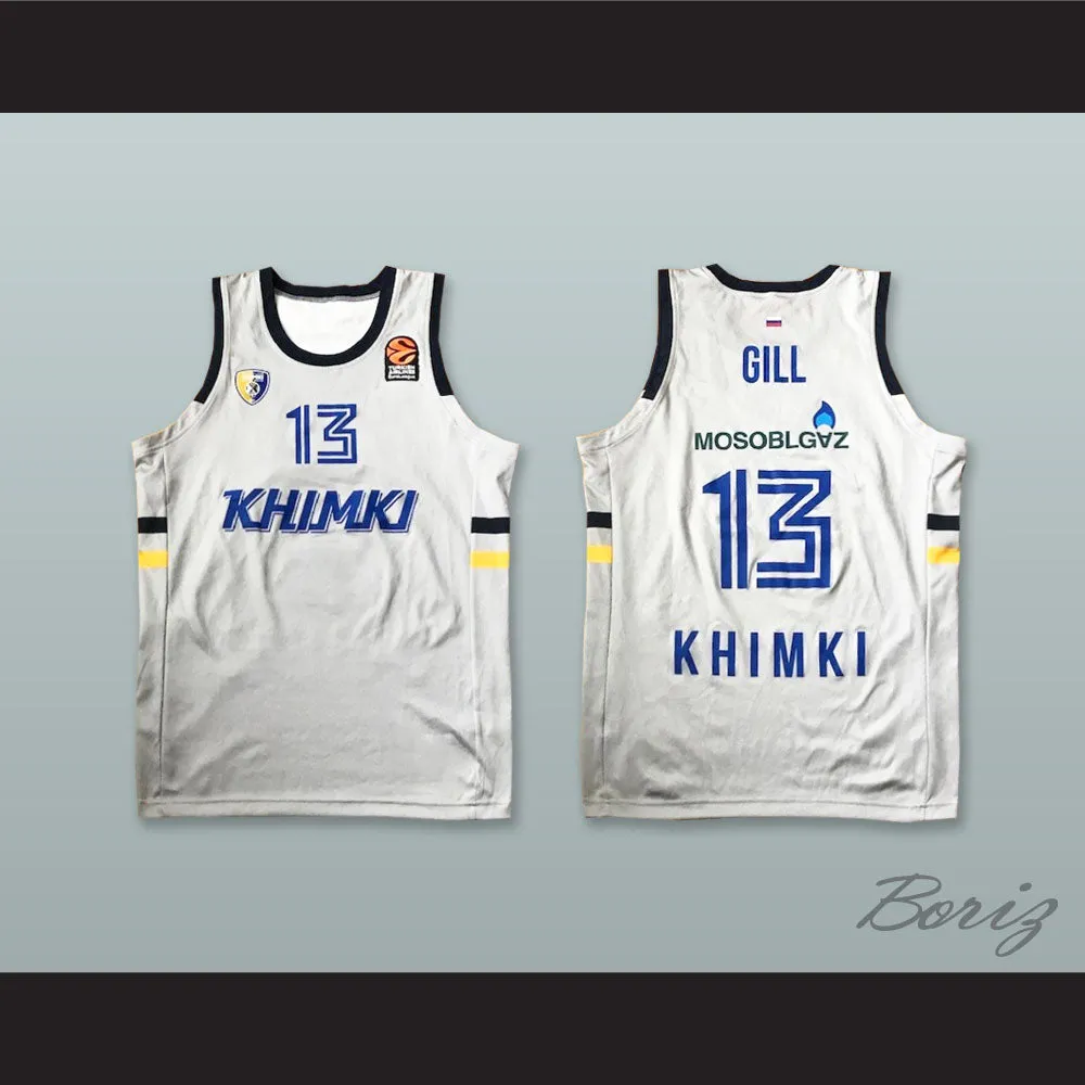 Anthony Gill 13 BC Khimki Moscow Russia White Basketball Jersey
