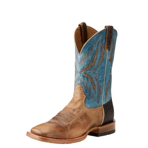 Ariat Men's Dusted Wheat Arena Rebound Western Broad Square Toe Boots with Blue Tops