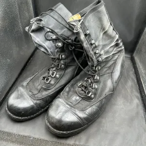 Army Black Leather High Top Combat Boots - Size EU 44 - UK 9.5