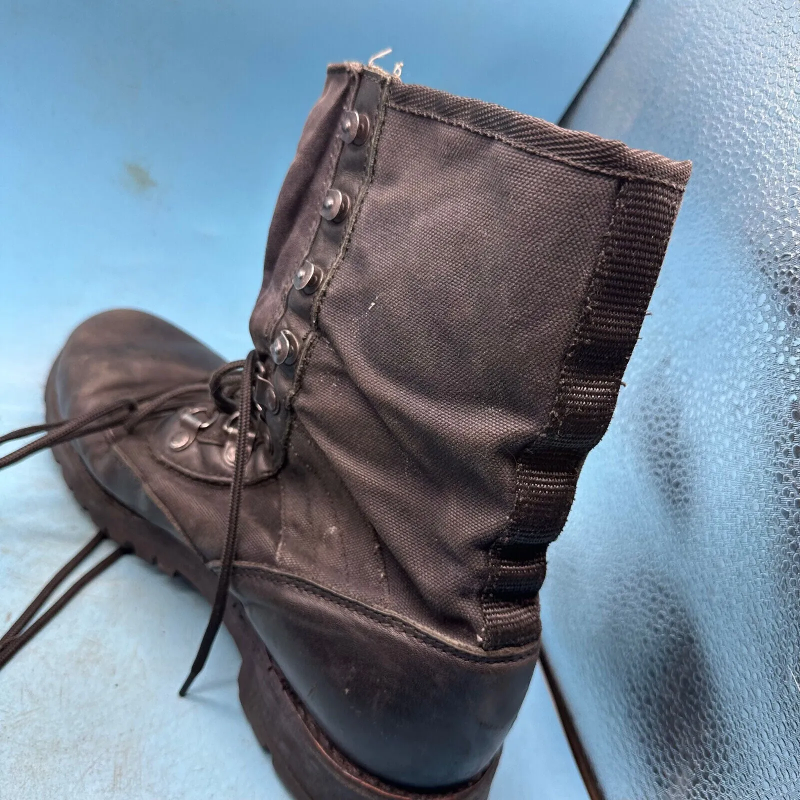 Austrian Army Black Leather Combat Boots - Size EU 42 - UK 8