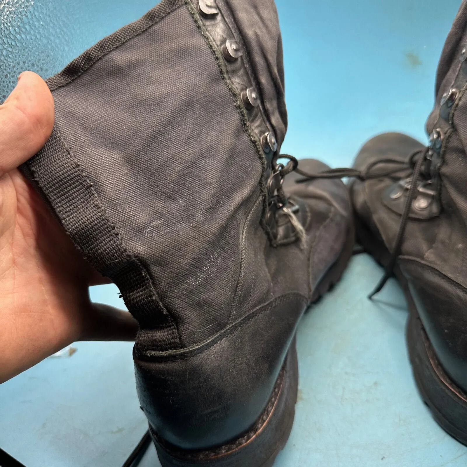 Austrian Army Black Leather Combat Boots - Size EU 42 - UK 8