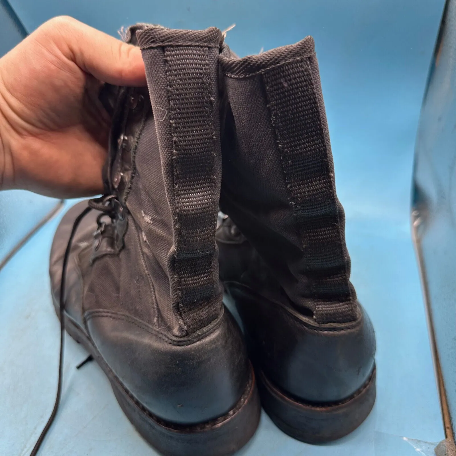 Austrian Army Black Leather Combat Boots - Size EU 42 - UK 8