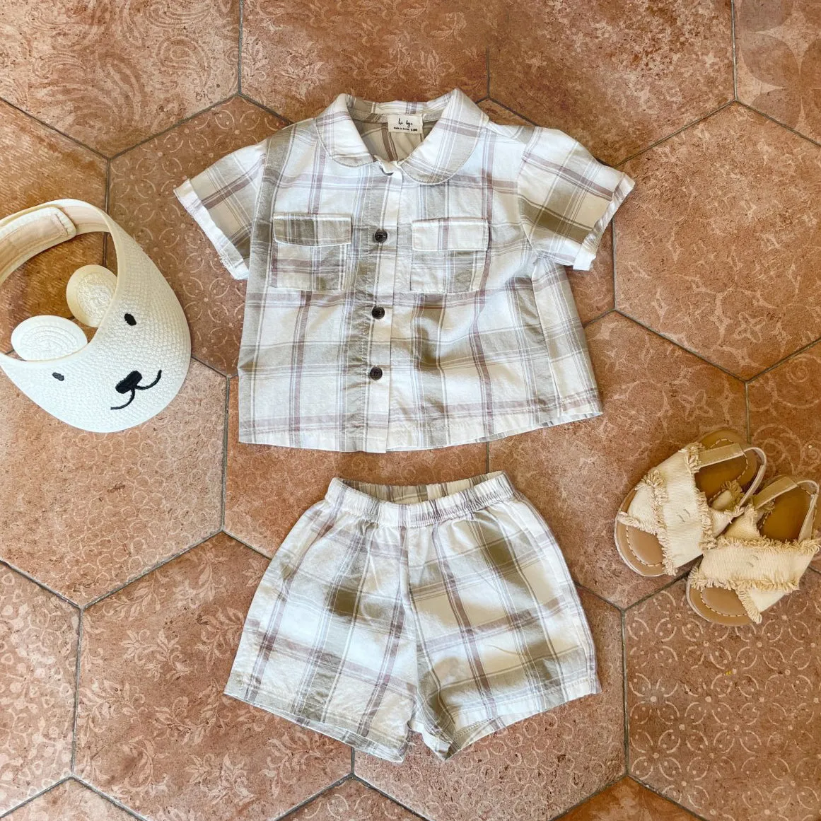 Baby Summer Shirt and Bottom Set - Plaid Set