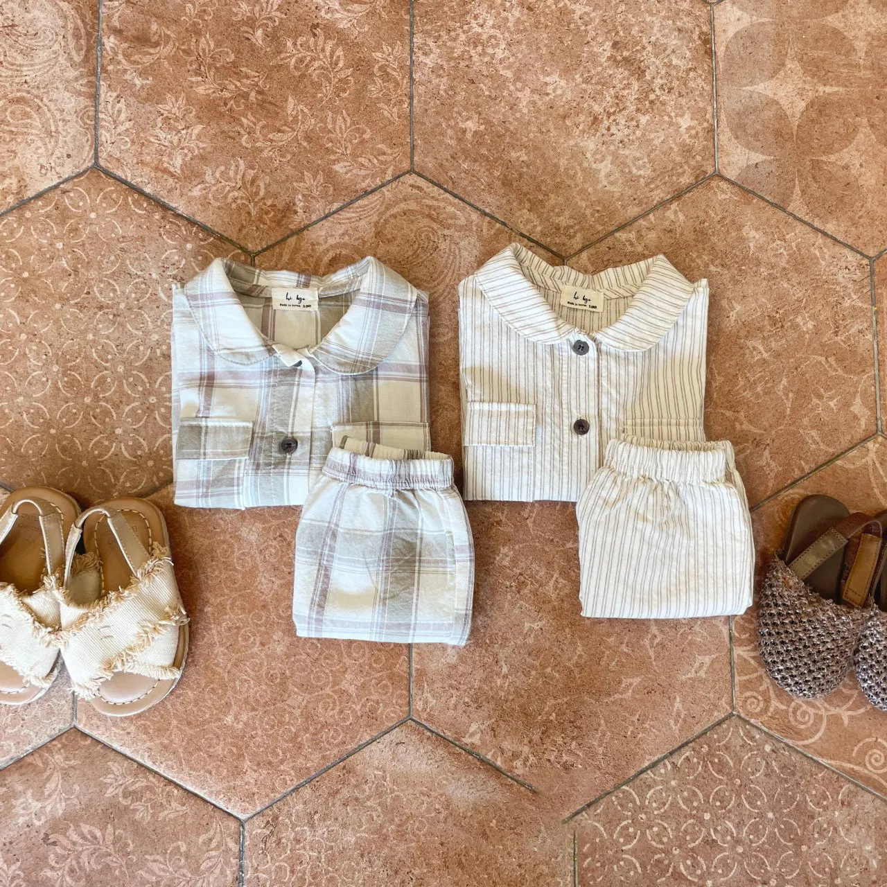 Baby Summer Shirt and Bottom Set - Plaid Set