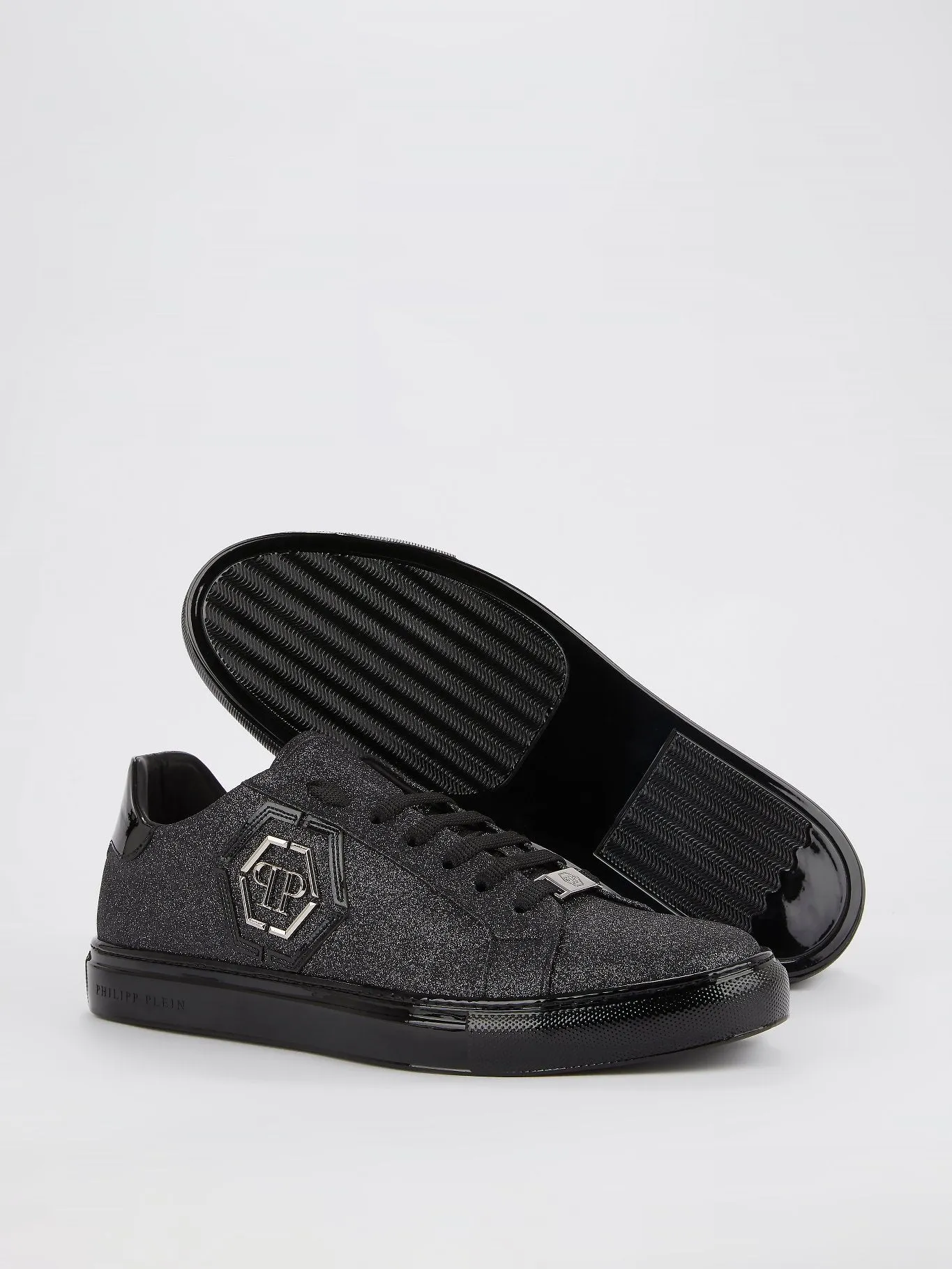 Black Low Top Glitter Sneakers