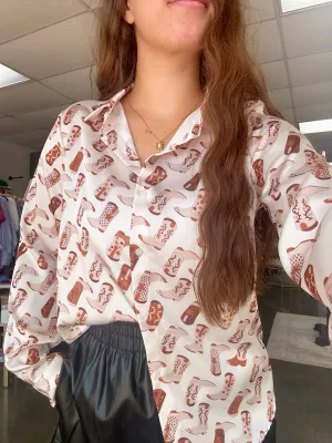 Boot Scootin' Satin Button Up
