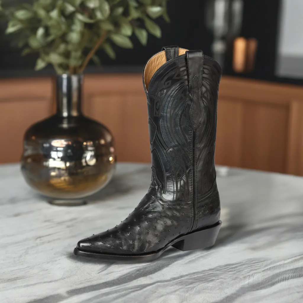 Botas Vaqueras Exoticas de Avestruz Original para Hombre 'Centenario' - ID: 170611