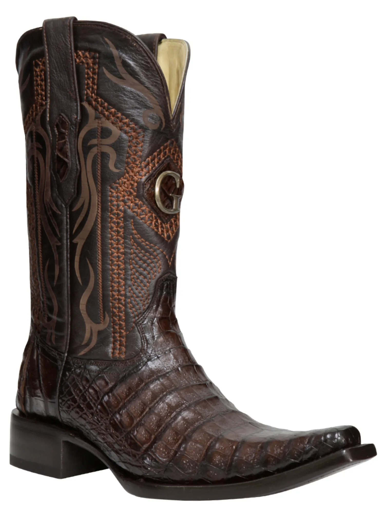 Botas Vaqueras Exoticas de Caiman Belly Original para Hombre 'El General' - ID: 45079