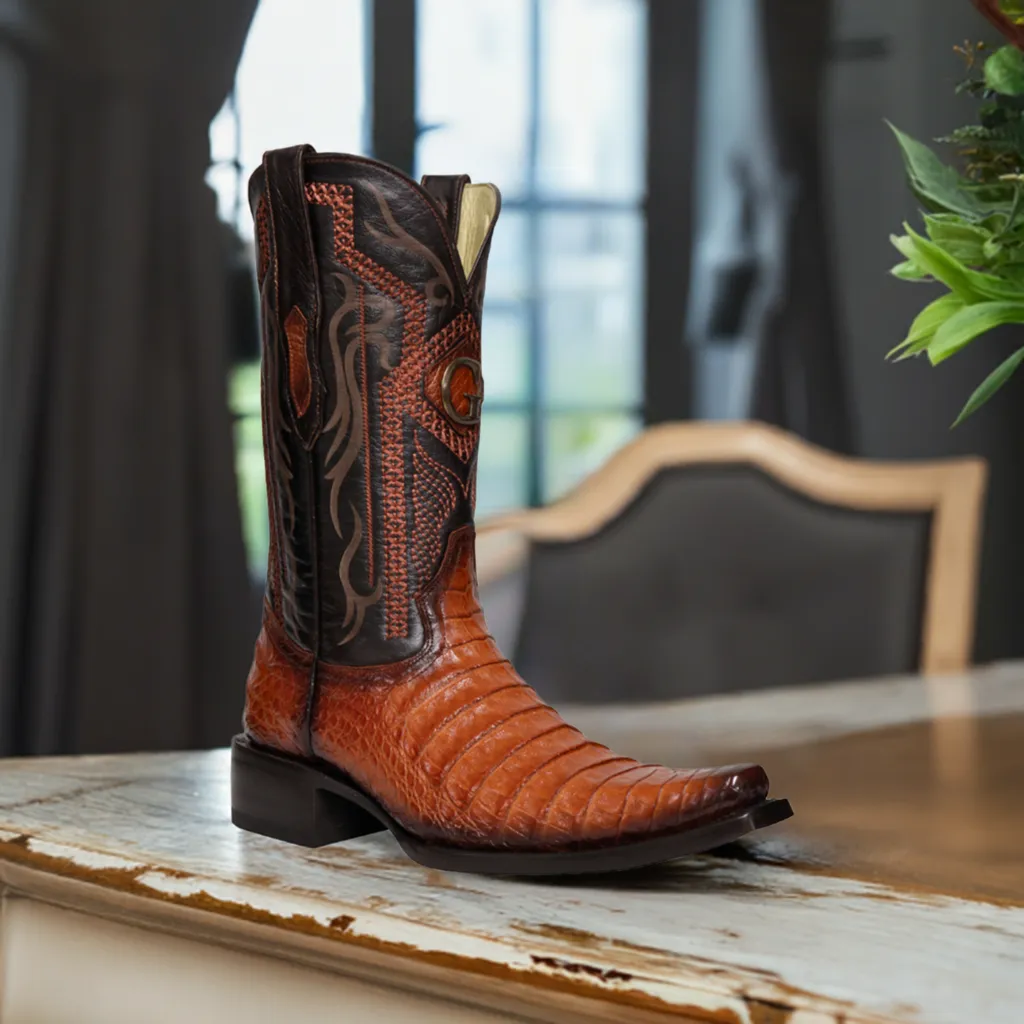 Botas Vaqueras Exoticas de Caiman Belly Original para Hombre 'El General' - ID: 45080