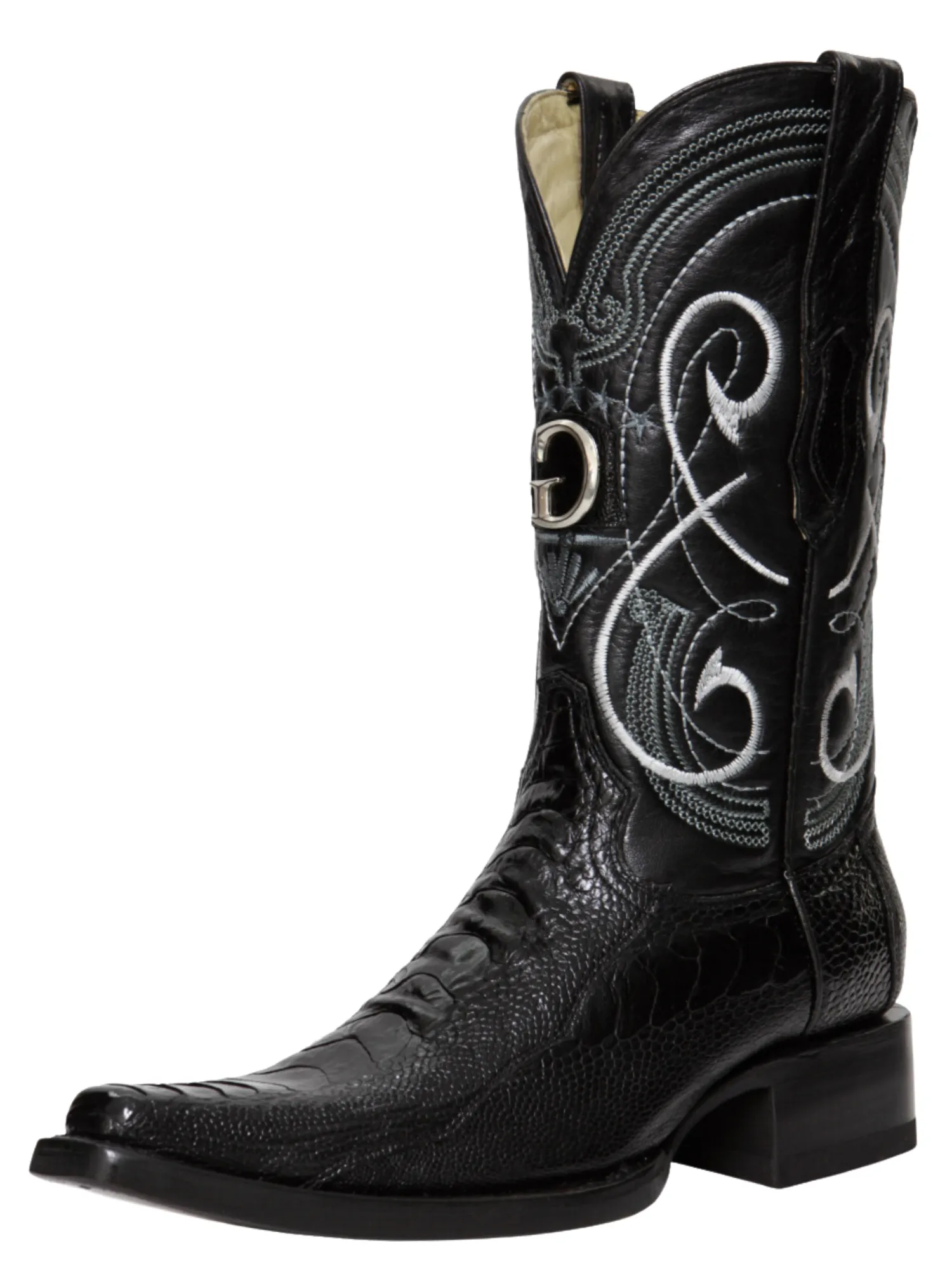 Botas Vaqueras Exoticas de Pata de Avestruz Original para Hombre 'El General' - ID: 45067