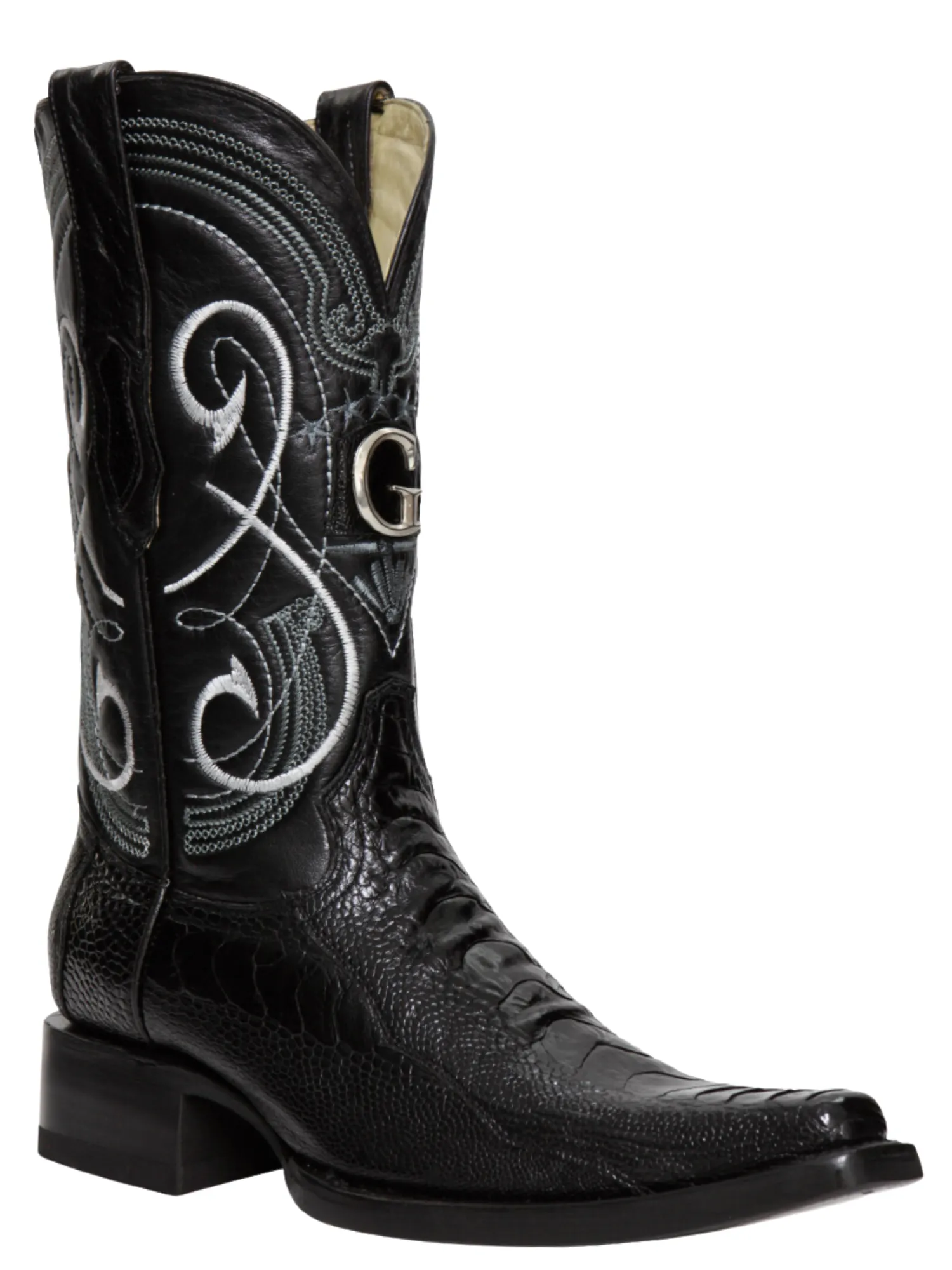 Botas Vaqueras Exoticas de Pata de Avestruz Original para Hombre 'El General' - ID: 45067