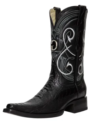 Botas Vaqueras Exoticas de Pata de Avestruz Original para Hombre 'El General' - ID: 45067