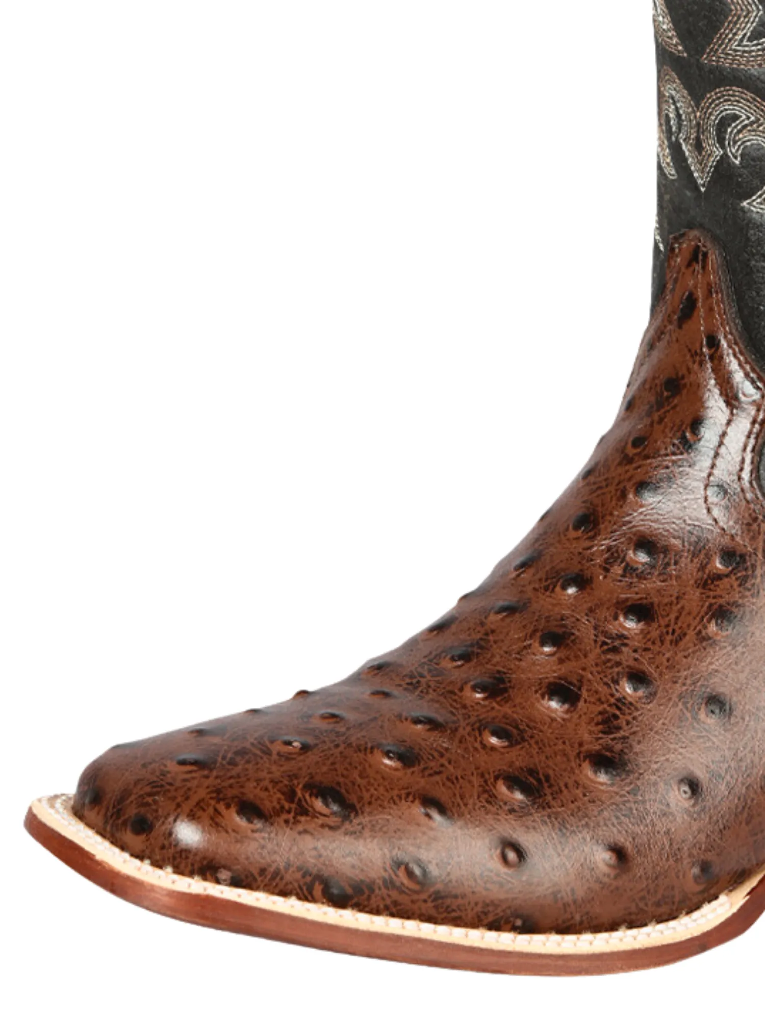 Botas Vaqueras Rodeo Imitacion de Avestruz Grabado en Piel Vacuno para Hombre 'El Señor de los Cielos' - ID: 44934