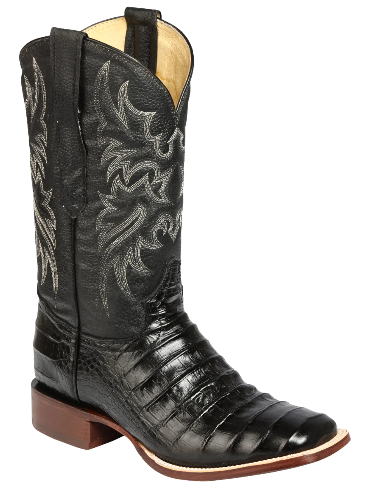 Botas Vaqueras Rodeo Imitacion de Caiman Belly Grabado en Piel Vacuno para Hombre 'El Señor de los Cielos' - ID: 44938