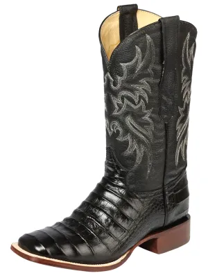 Botas Vaqueras Rodeo Imitacion de Caiman Belly Grabado en Piel Vacuno para Hombre 'El Señor de los Cielos' - ID: 44938