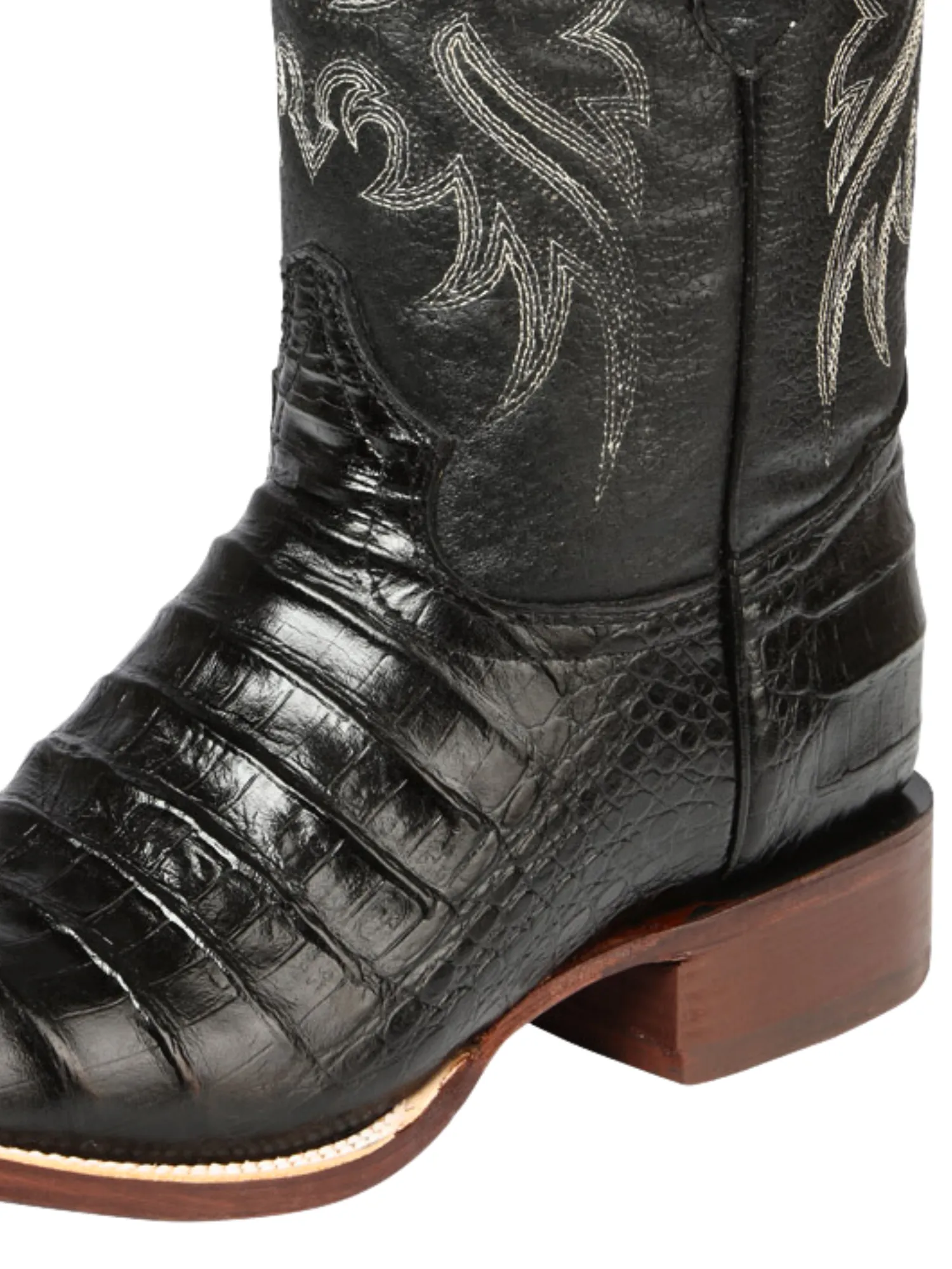 Botas Vaqueras Rodeo Imitacion de Caiman Belly Grabado en Piel Vacuno para Hombre 'El Señor de los Cielos' - ID: 44938