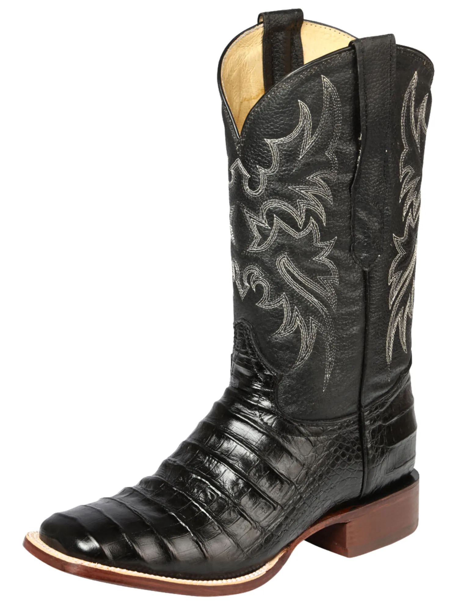 Botas Vaqueras Rodeo Imitacion de Caiman Belly Grabado en Piel Vacuno para Hombre 'El Señor de los Cielos' - ID: 44938