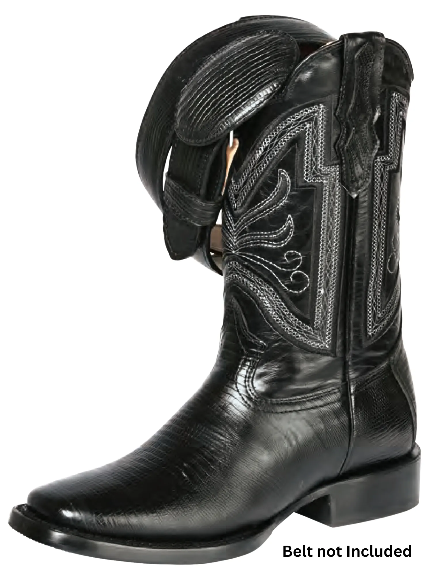 Botas Vaqueras Rodeo Imitacion de Lizard Grabado en Piel Vacuno para Hombre 'El General' - ID: 44666
