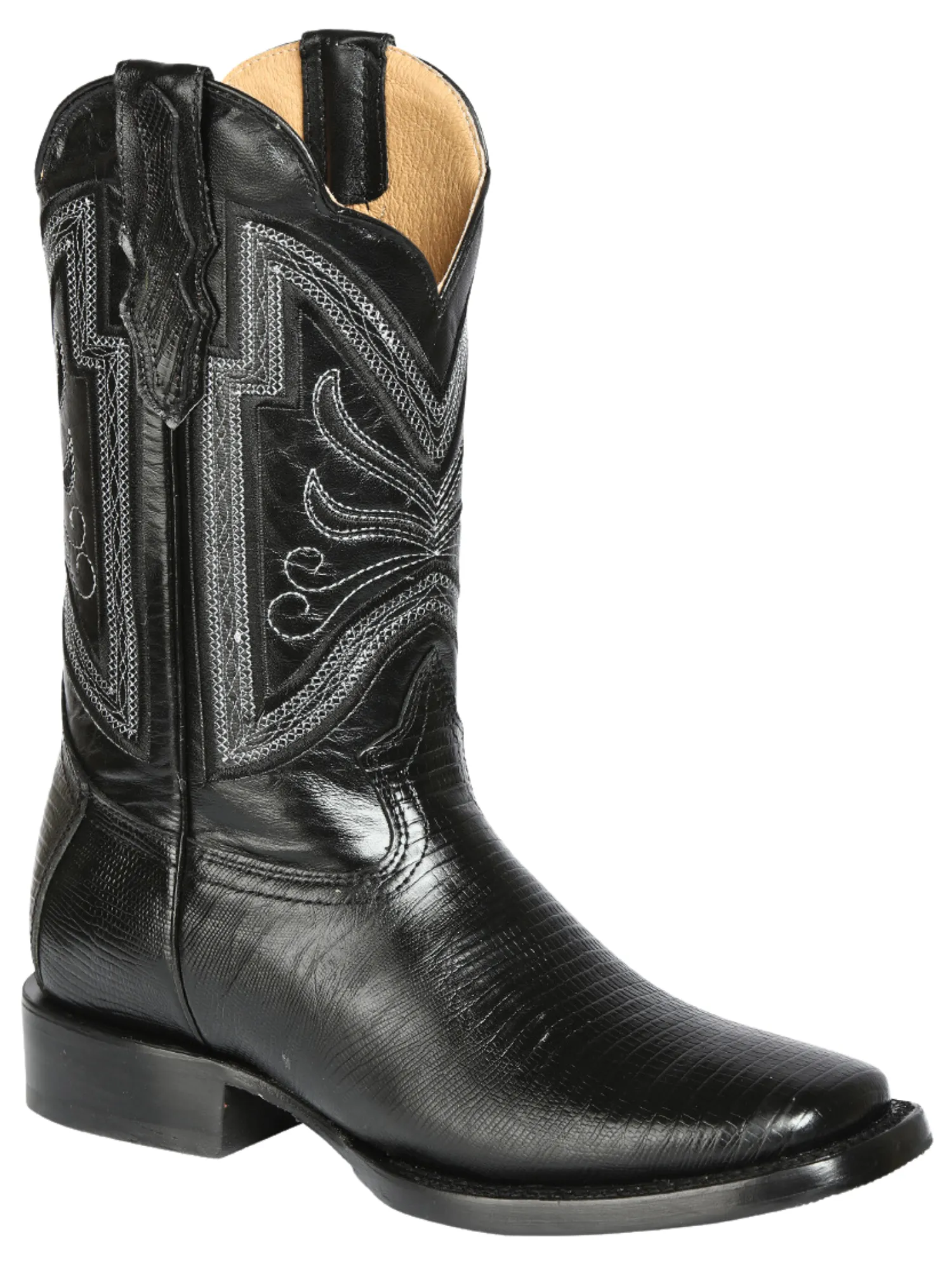 Botas Vaqueras Rodeo Imitacion de Lizard Grabado en Piel Vacuno para Hombre 'El General' - ID: 44666