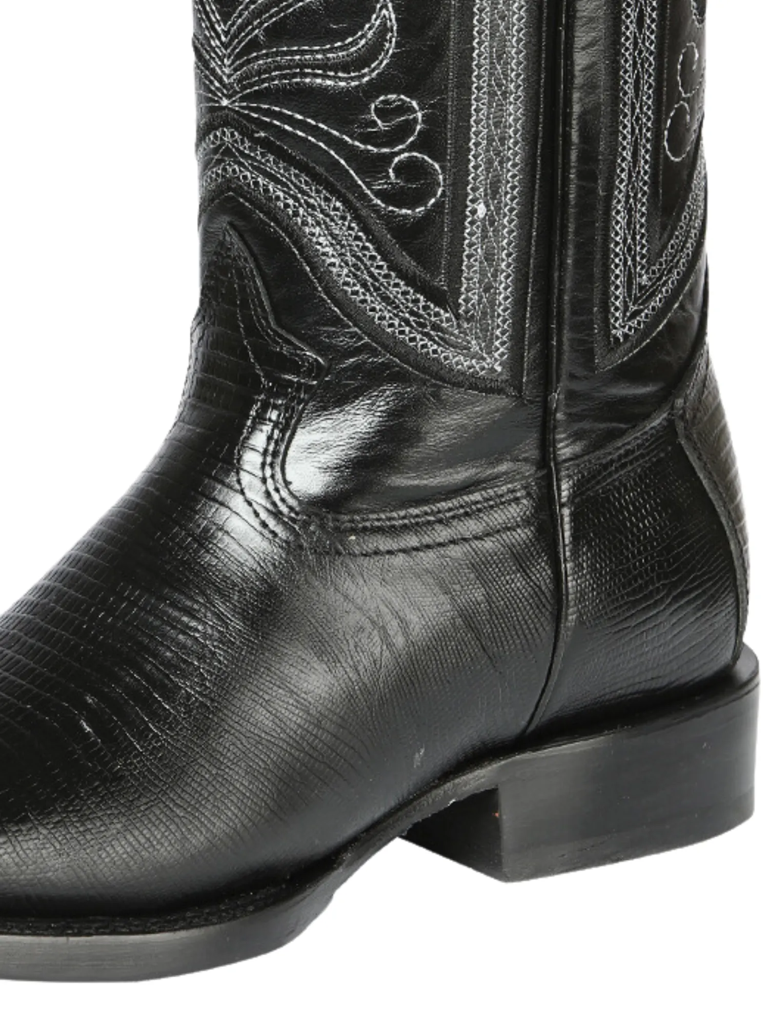 Botas Vaqueras Rodeo Imitacion de Lizard Grabado en Piel Vacuno para Hombre 'El General' - ID: 44666