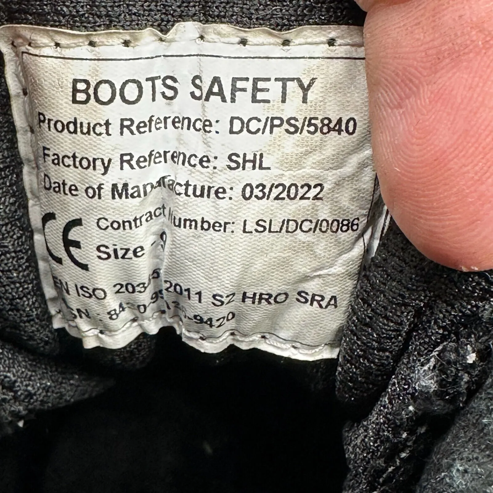 British Army Black Leather Army Combat Boots - Safety Boots - Size UK 9