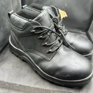 British Army Black Leather Army Combat Boots - Safety Boots - Size UK 9