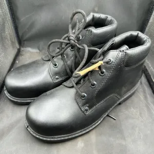 British Army Black Leather Army Combat Boots - Size UK 6M