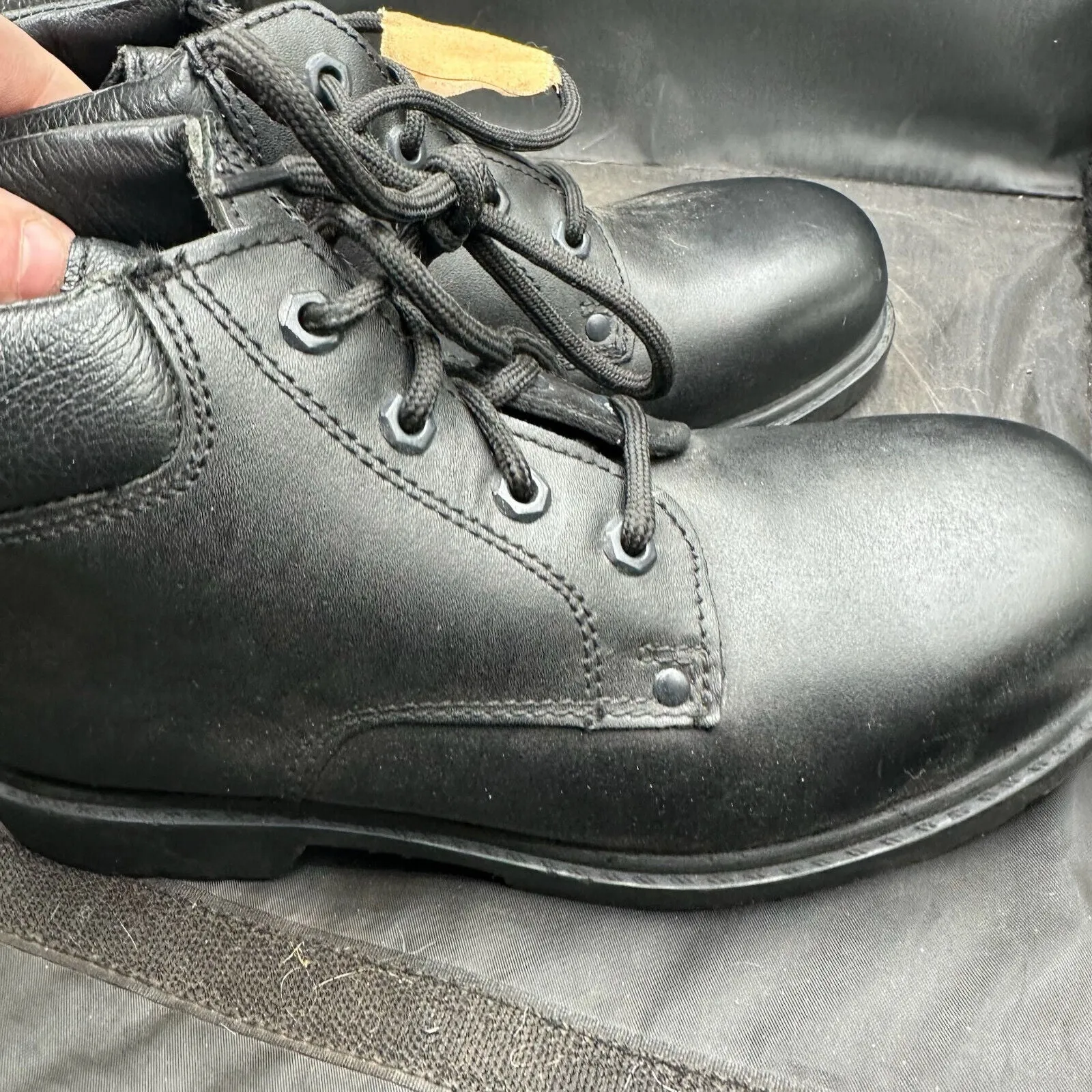British Army Black Leather Army Combat Boots - Size UK 6M