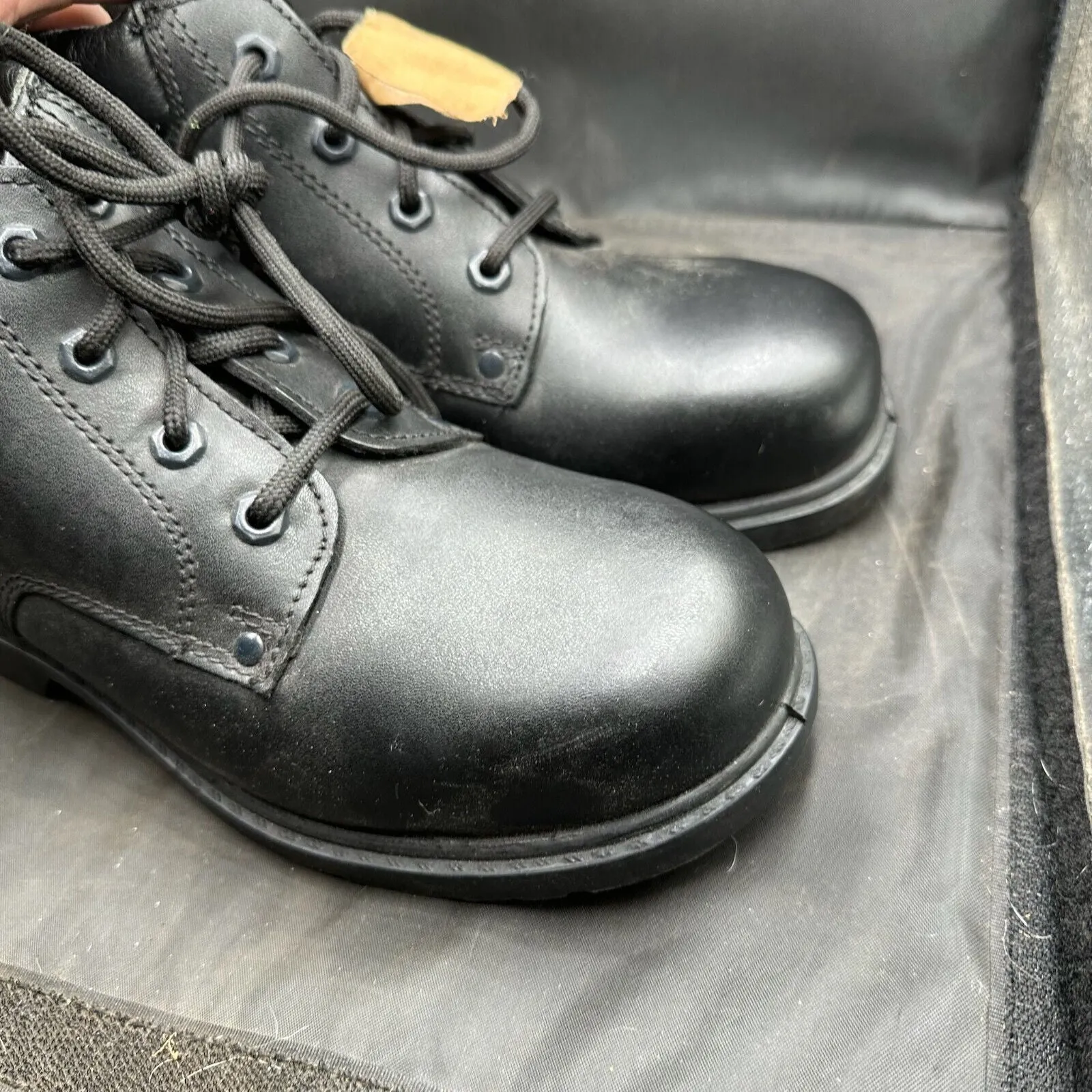 British Army Black Leather Army Combat Boots - Size UK 6M