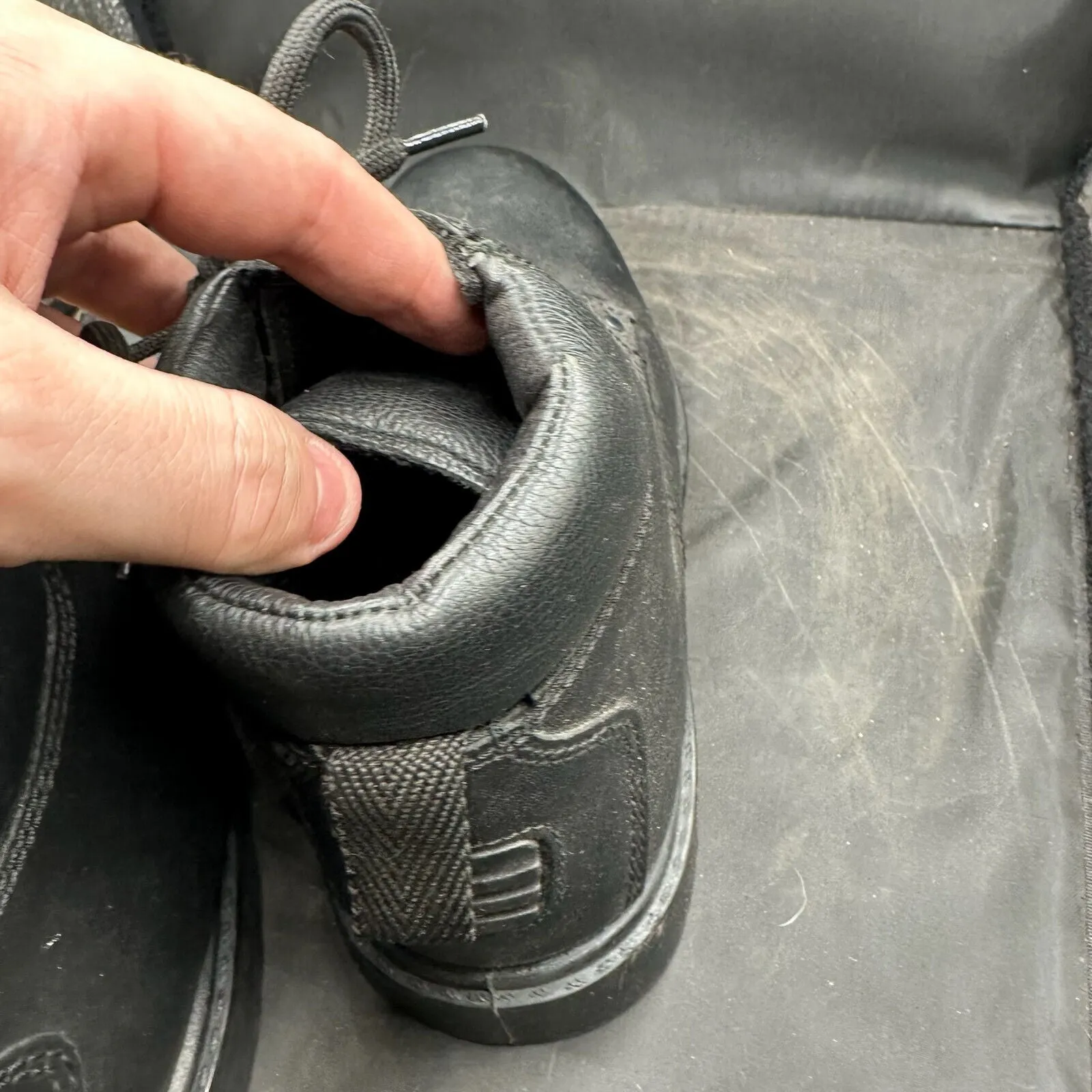 British Army Black Leather Army Combat Boots - Size UK 6M