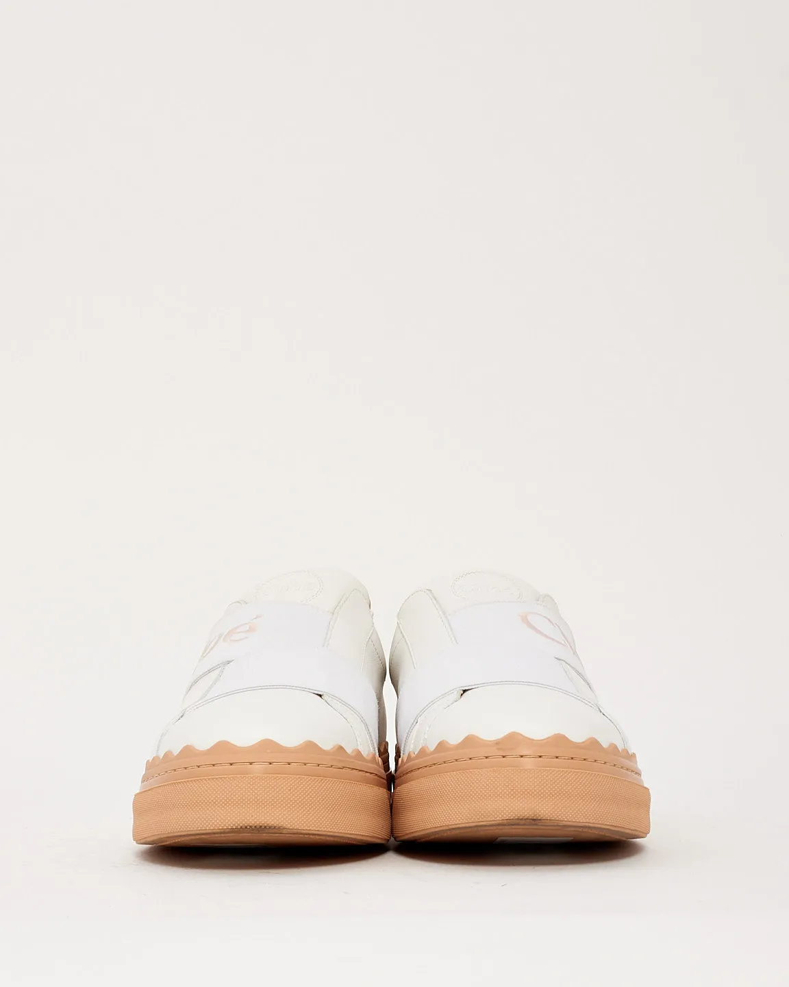 Chloé White Leather Lauren Low Top Sneakers - 39