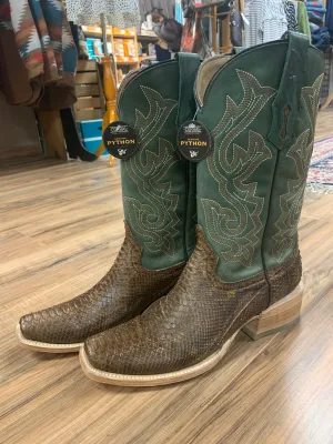 CORRAL MEN'S EXOTIC PYTHON EMBROIDERED PERFORMANCE WESTERN BOOTS - SQUARE TOE