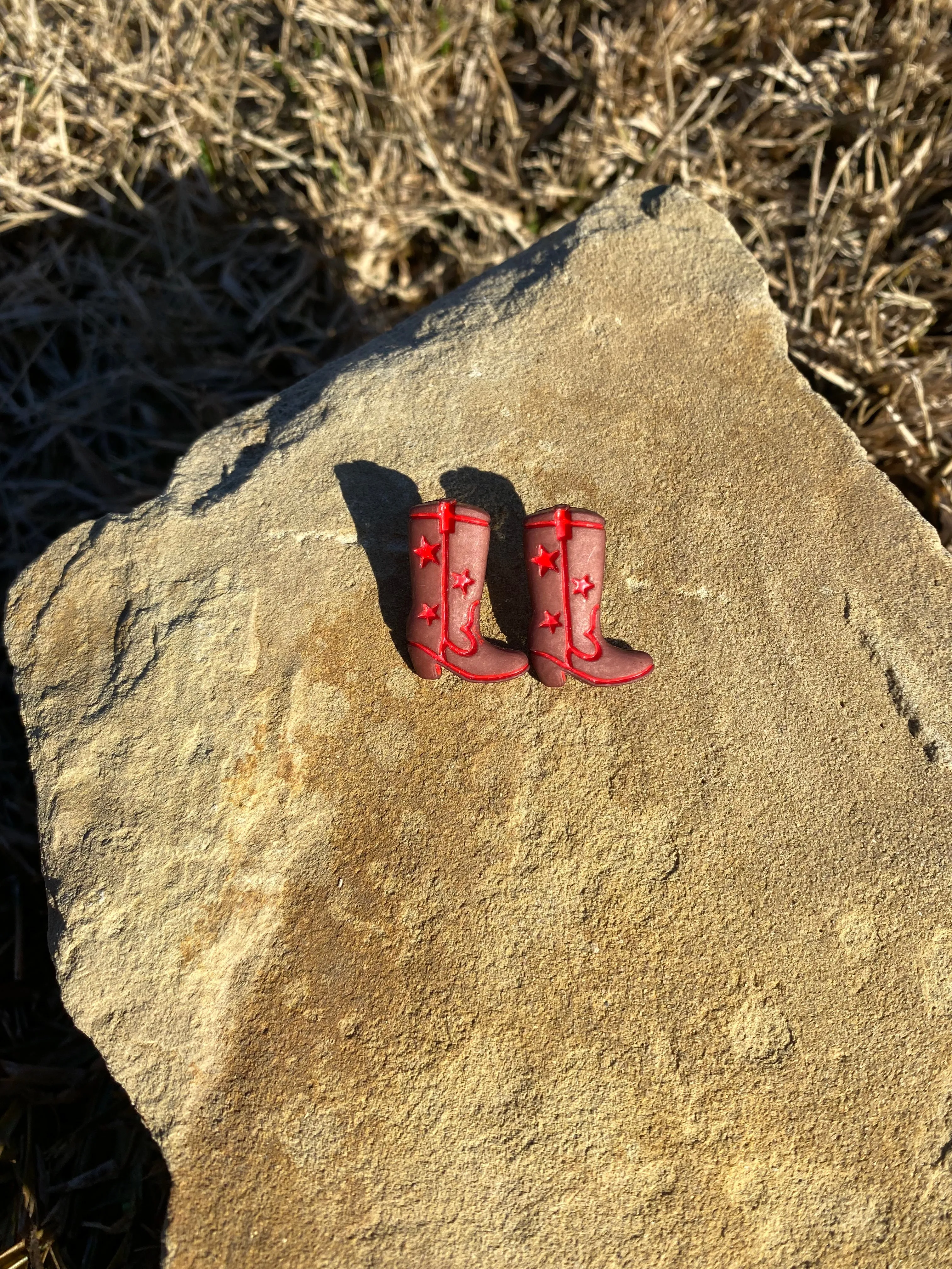 Cowboy Cowgirls Rodeo Boots Stud Earring Gift