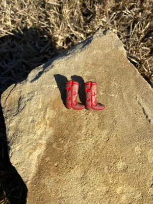 Cowboy Cowgirls Rodeo Boots Stud Earring Gift