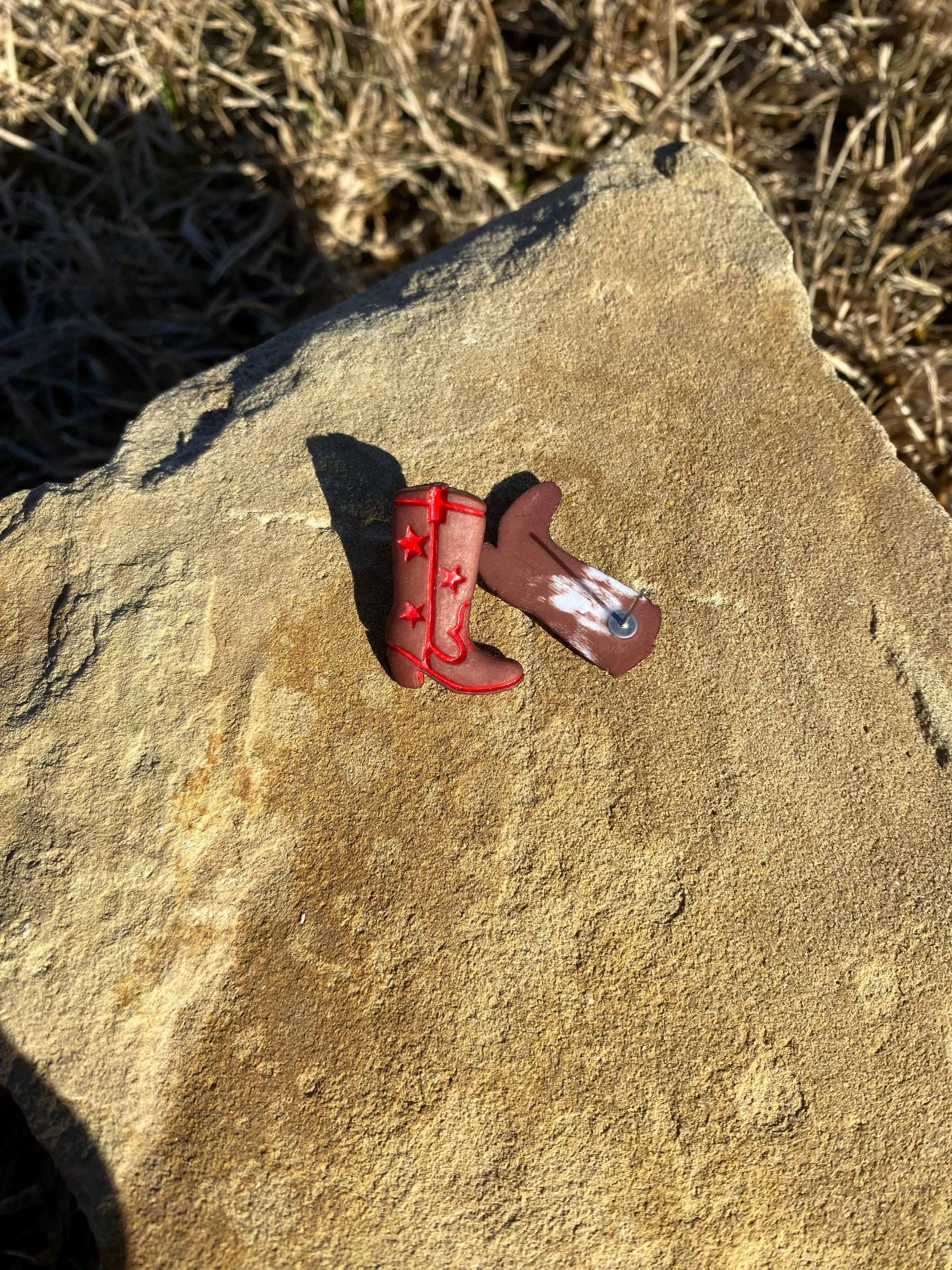 Cowboy Cowgirls Rodeo Boots Stud Earring Gift