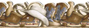 Cowboy Hats Boots Laso SD25029DB Wallpaper Border