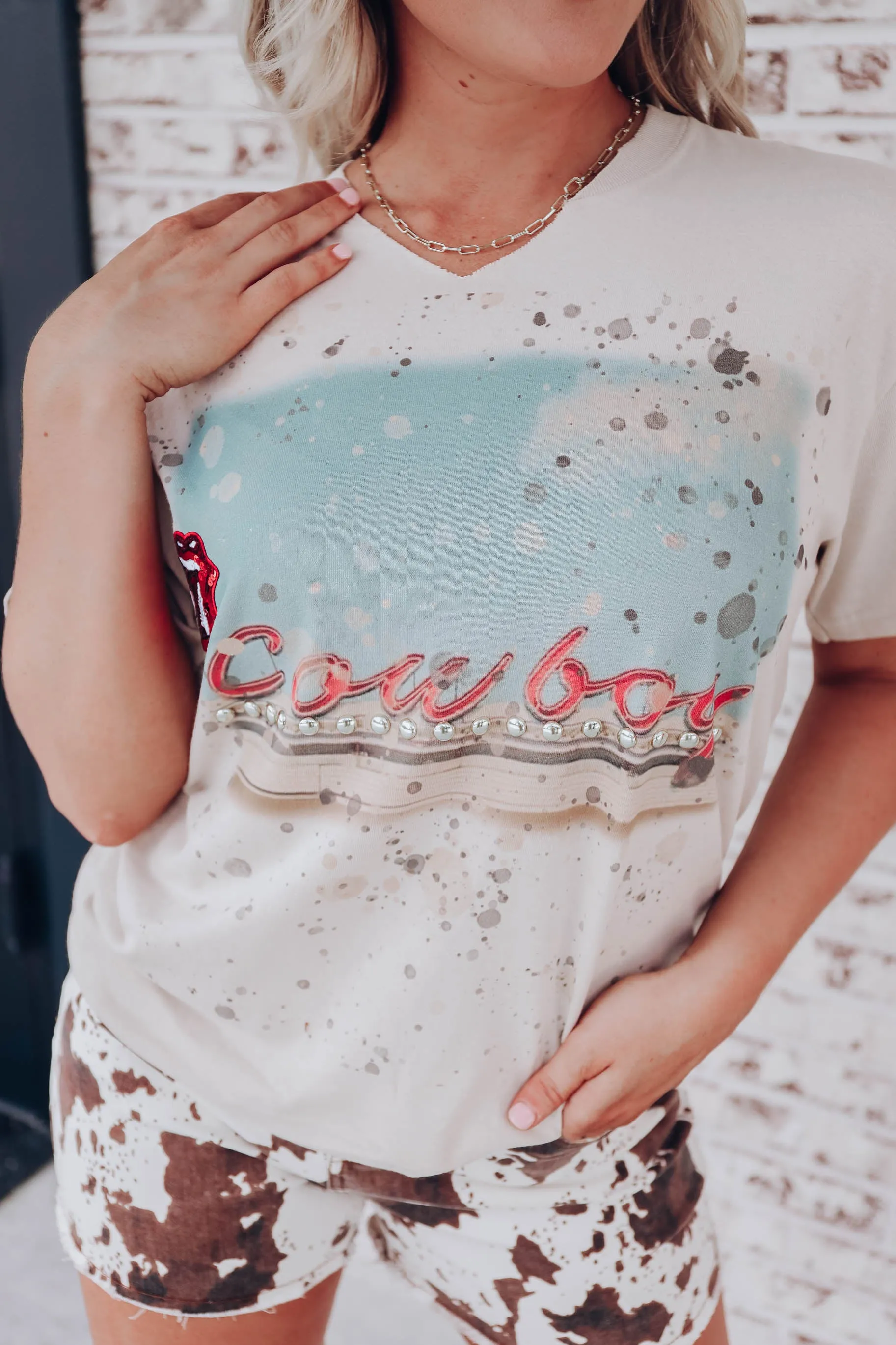 Cowboy Neon Sign Graphic Tee