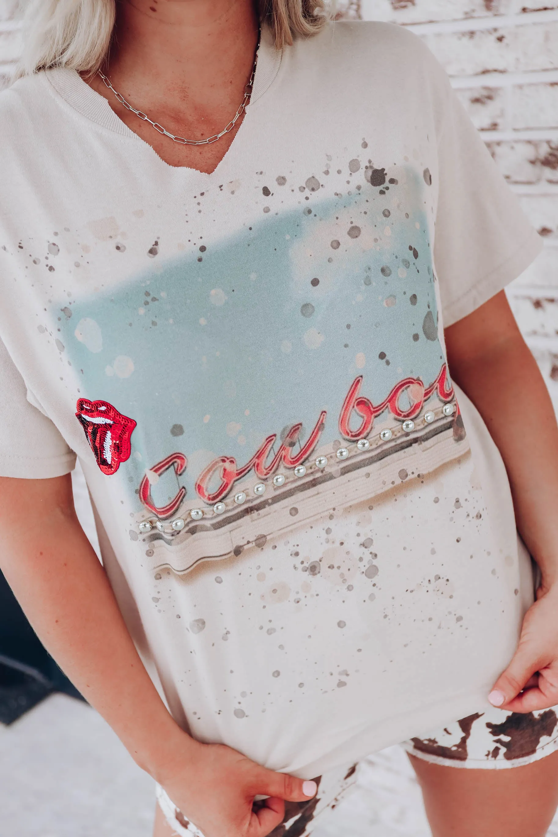 Cowboy Neon Sign Graphic Tee