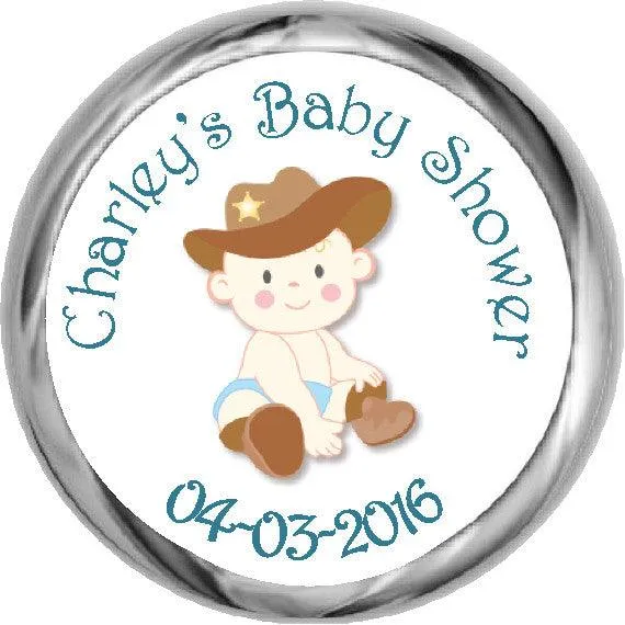 Cowboy Stickers - Personalized Kisses Candy