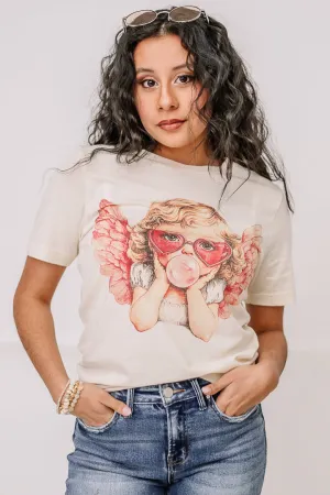 Cutesy Cupid Bubblegum Oversized Graphic Tee