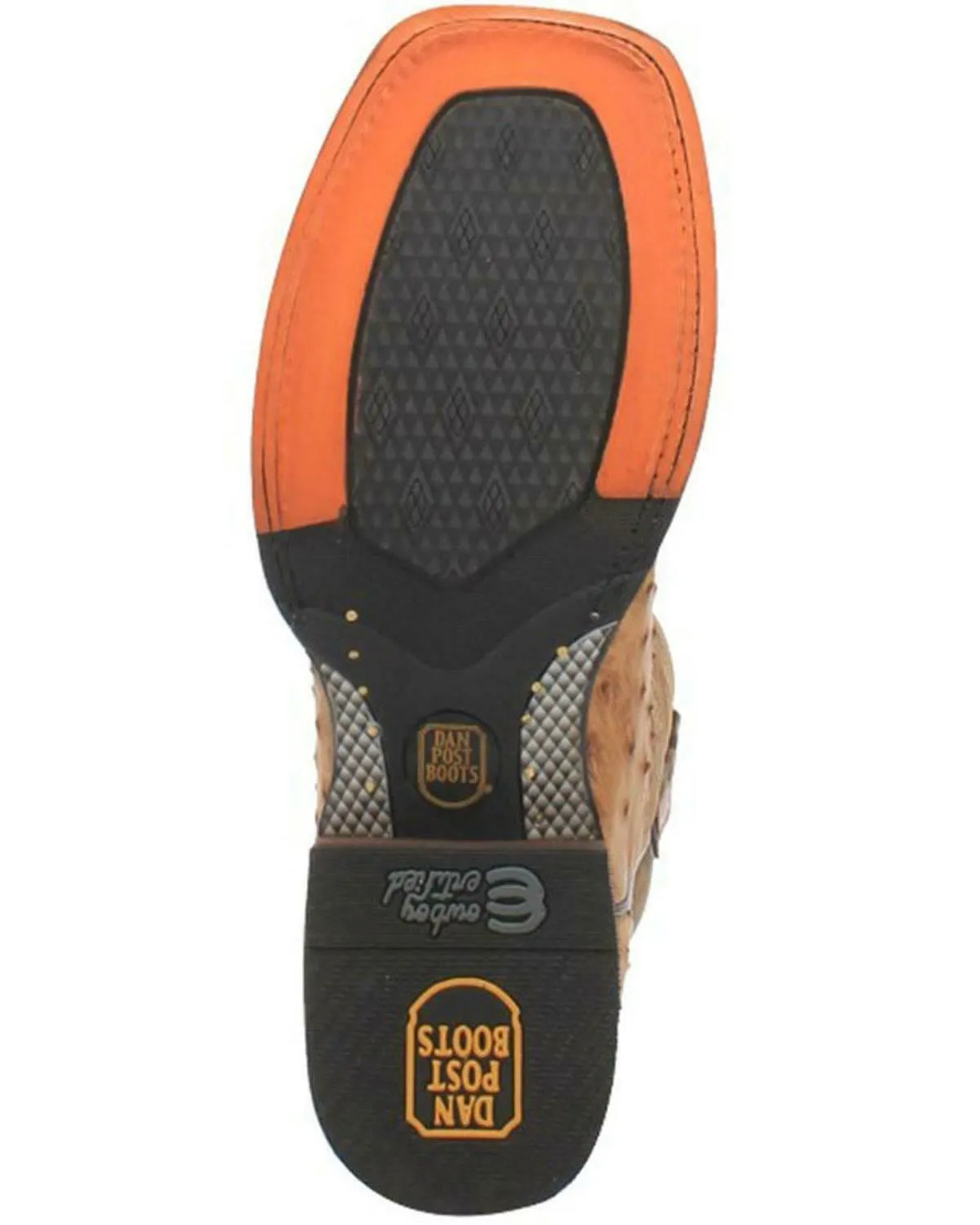 Dan Post Men's Kershaw Exotic Ostrich Skin Western Boot Wide Square Toe - Dp4951