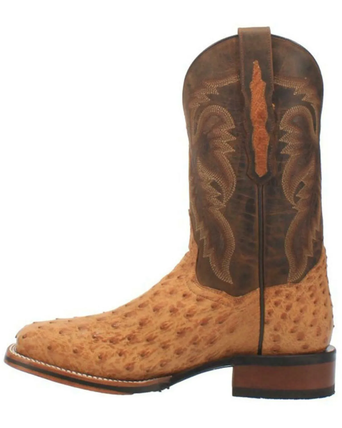 Dan Post Men's Kershaw Exotic Ostrich Skin Western Boot Wide Square Toe - Dp4951