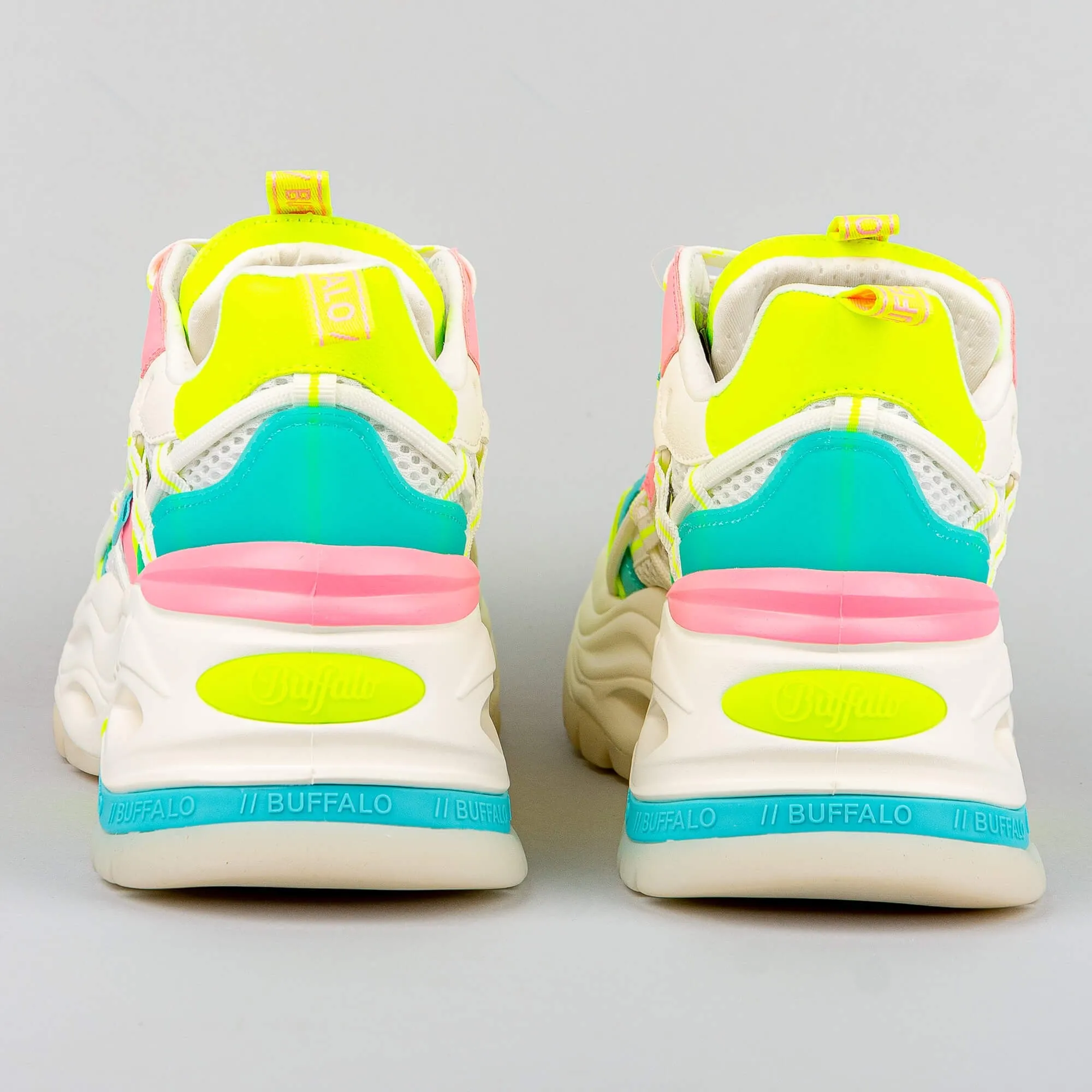 Dámske tenisky Buffalo Sneaker Low Triplet Hollow White / Neon Multi