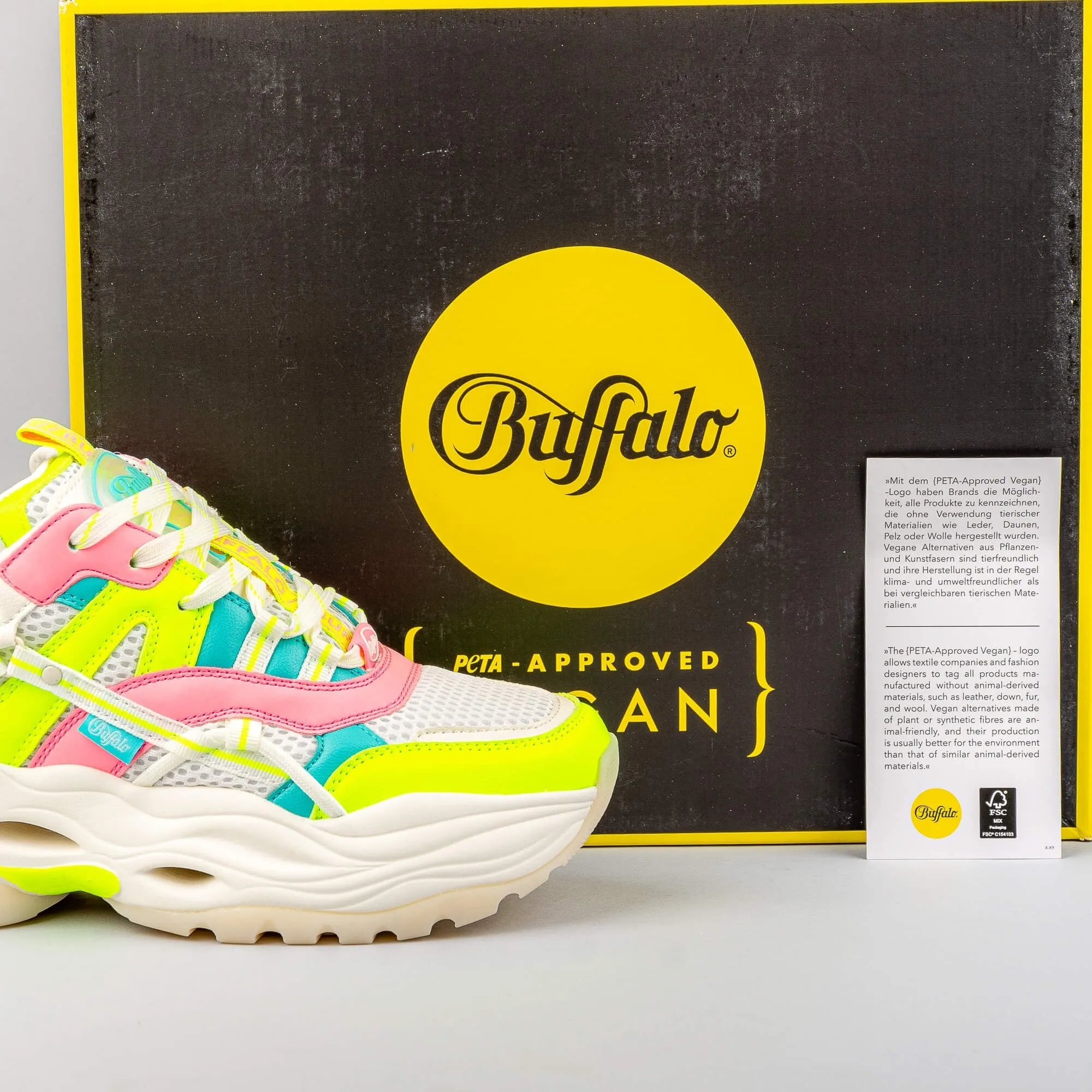 Dámske tenisky Buffalo Sneaker Low Triplet Hollow White / Neon Multi